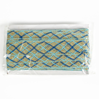 Тесьма, ширина 3,5 см., в упаковке 25 м., сине-голубая, на золоте Тесьма, ширина 3,5 см., в упаковке 25 м., сине-голубая, на золоте