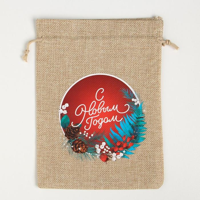 Мешок с термонаклейкой &laquo;С Новым годом&raquo;, 16 х 24 см  +/- 1.5 см, Новый год