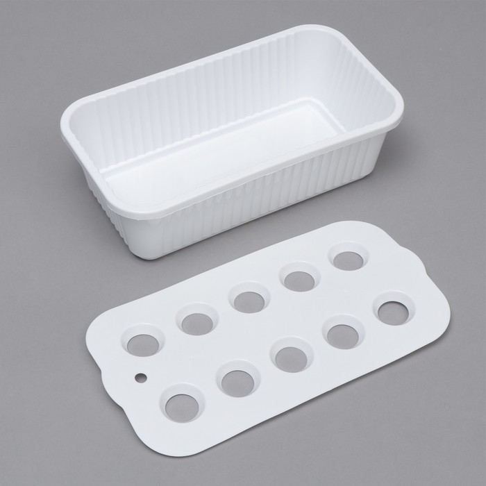 Ящик для выращивания зелёного лука, 29 &times; 16 &times; 8,5 см, 2,5 л, 10 лунок, пластик, белый, Greengo