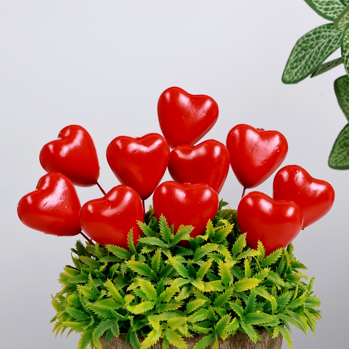 Штекер "Сердечко" красное, 3,5х3,5х2см / набор 10шт