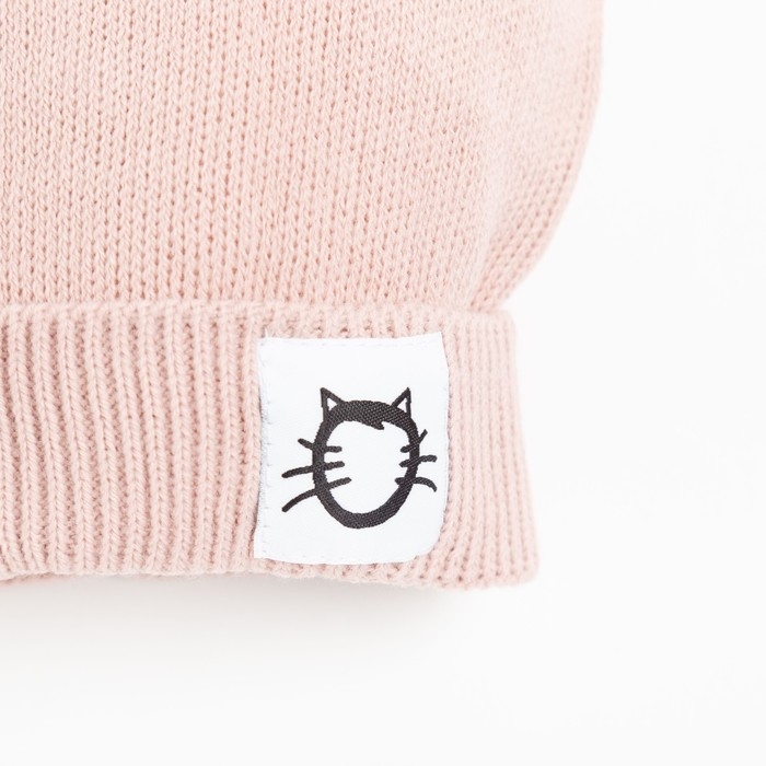 Шапка детская, цвет пудра, размер 50-54 Шапка детская, цвет пудра, размер 50-54