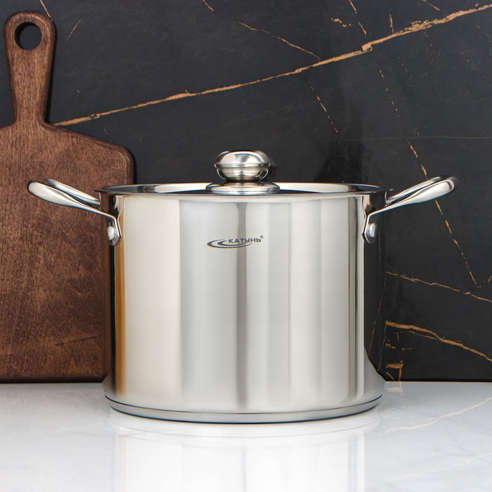 Кастрюля &laquo;Титан&raquo;, 8 л, d=24 см, h=18 см, металлическая крышка, капсульное дно, индукция