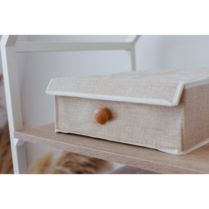 Органайзер для хранения белья LaDо́m «Франческа», 9 ячеек, с крышкой, 35×30×12 см, цвет бежевый Органайзер для хранения белья LaDо́m «Франческа», 9 ячеек, с крышкой, 35×30×12 см, цвет бежевый