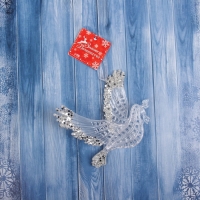 Украшение ёлочное "Волшебный голубь " 11х2 см, прозрачный