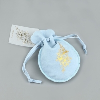 Мешок замшевый  &laquo;Цветы&raquo;, синий, тиснение, 9 &times; 12 см