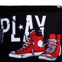 Кошелек детский текстильный "Кеды", 11х9х0,5 см, цвет черный Кошелек детский текстильный "Кеды", 11х9х0,5 см, цвет черный