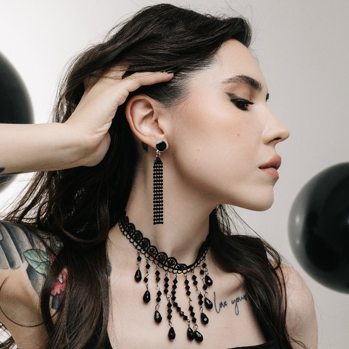 Чокер &laquo;Госпожа&raquo; россыпь бусин, цвет чёрный, L=31 см