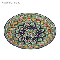 Ляган Риштанская Керамика "Узоры", 28 см, синий