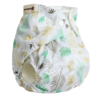 Многоразовый подгузник &laquo;Перья&raquo;, 3-15 кг, цвет белый, Крошка Я