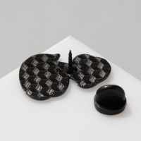 Новый год! Символ года 2025! Значок &laquo;Змейка&raquo; настороженная, цвет голубой в чёрном металле