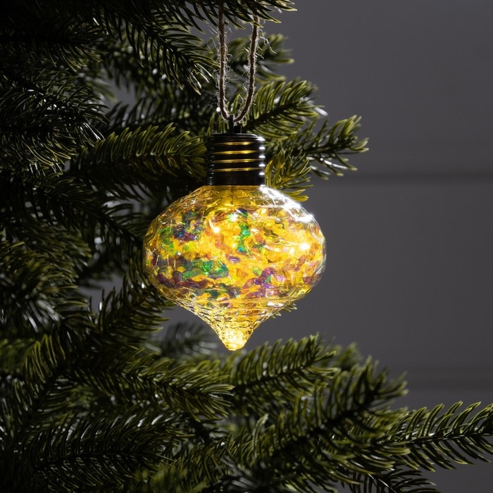 Ёлочный шар &laquo;Ретро&raquo;, батарейки, 5 LED, свечение тёплое белое