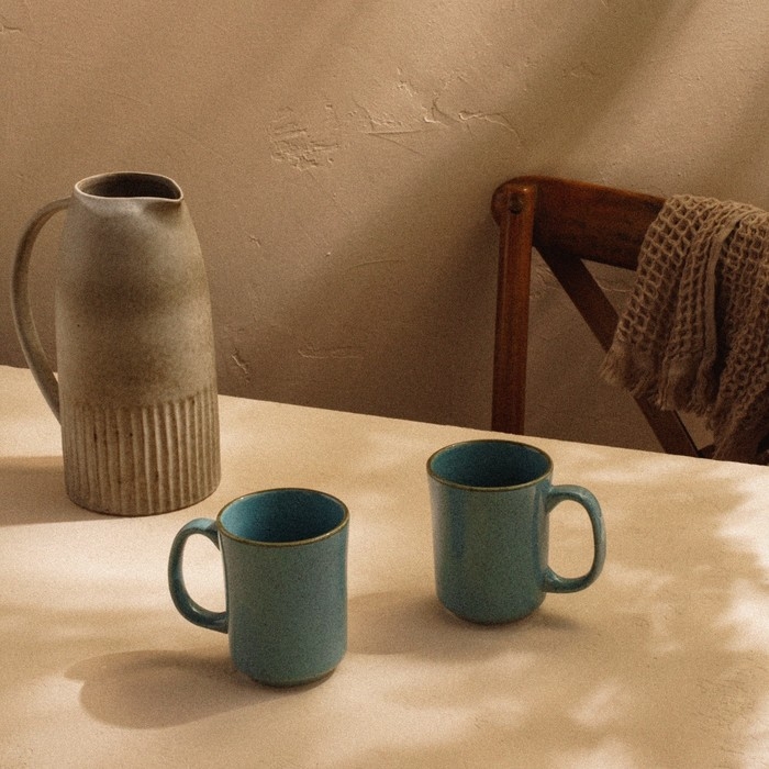 Набор кружек фарфоровых SL Home &laquo;Аззура&raquo;, 400 мл, цвет голубой