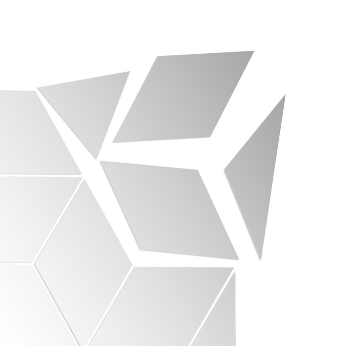 Наклейки интерьерные "Куб", зеркальные, декор настенный, панно 90 х 103 см, 54 эл.