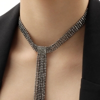 Набор 2 предмета: серьги, колье &laquo;Лёд&raquo; дорожка, цвет серый, 30 см