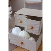 Короб LaDо́m &laquo;Франческа&raquo;, 3 выдвижных ящика, 30&times;20&times;28 см, цвет бежевый