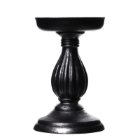 Подсвечник дерево на 1 свечу "Фердинанд" чёрный с серебристой патиной 17х10,5х10,5 см Подсвечник дерево на 1 свечу "Фердинанд" чёрный с серебристой патиной 17х10,5х10,5 см