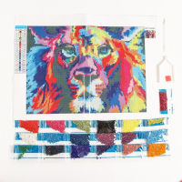 Алмазная мозаика с полным заполнением на холсте &laquo;Лев&raquo;, 30 х 40 см