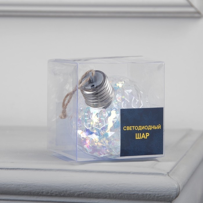 Ёлочный шар &laquo;Ретро&raquo;, батарейки, 5 LED, свечение тёплое белое