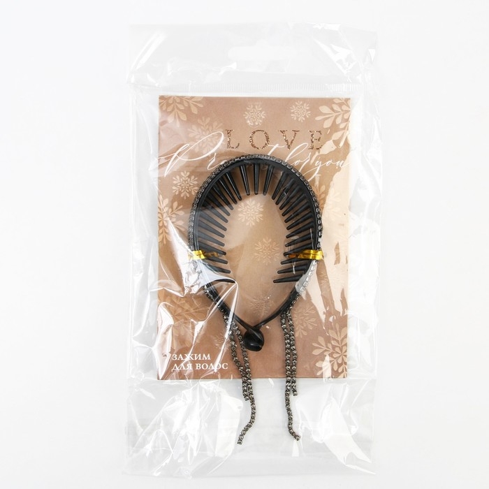 Заколка для волос со стразами &laquo;Present for you&raquo;, 12.5 х 7 х 1.5 см