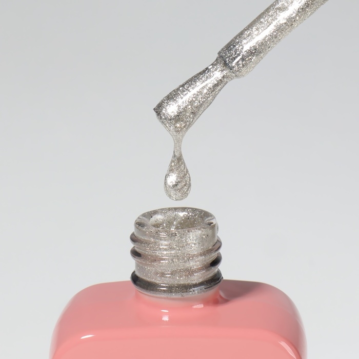 Гель лак для ногтей &laquo;COLOR CHROME&raquo;, 3-х фазный, 10 мл, LED/UV, цвет серебристый (65)