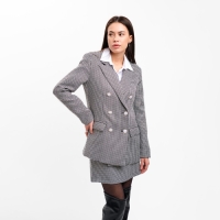 Пиджак женский двубортный MIST р. 50, чёрный/белый Пиджак женский двубортный MIST р. 50, чёрный/белый