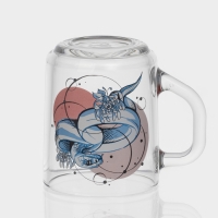 Кружка стеклянная чайная &laquo;Змеи&raquo;, 200 мл, МИКС