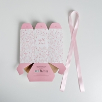 Переноска для цветов складная шестигранник &laquo;With love&raquo;, 17 х 14,8 х 19,5 см