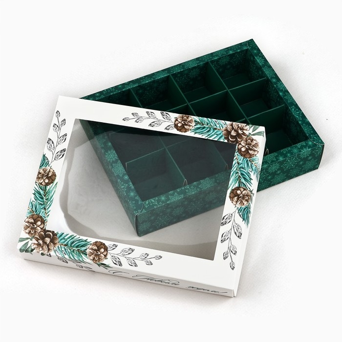 Коробка складная под 12 конфет &laquo;Еловый аромат&raquo;, 14.4 х 18.4 х 3.8 см, Новый год