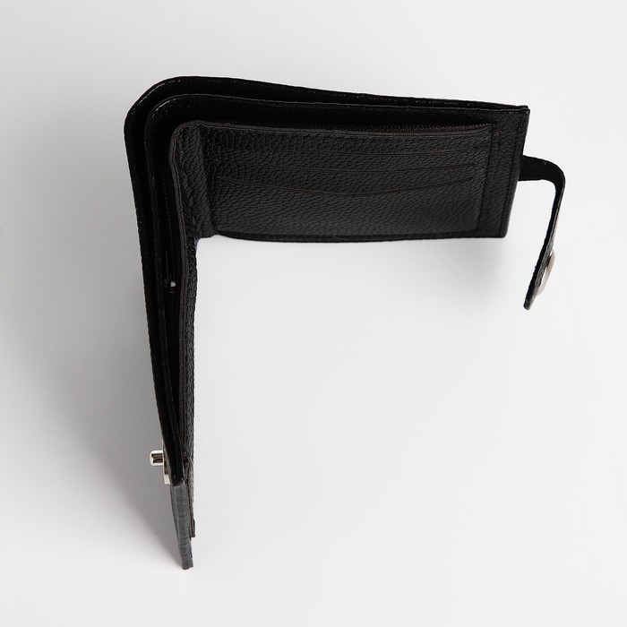 Портмоне мужское на магните, отдел для купюр, карт, монет, цвет чёрный Портмоне мужское на магните, отдел для купюр, карт, монет, цвет чёрный