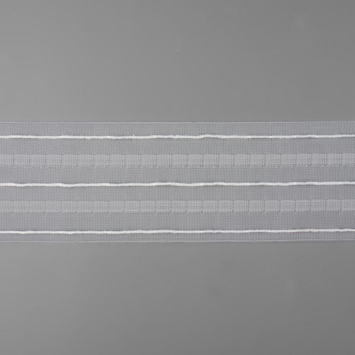 Шторная лента, органза, 7 см, 50 &plusmn; 1 м, цвет прозрачный