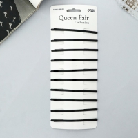 Невидимки для волос QF &laquo;Гладкие&raquo;, набор 10 шт., 8.5 см, чёрные