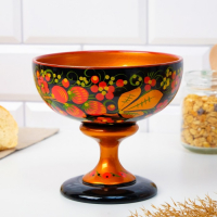 Конфетница,  14&times;14 см, хохлома