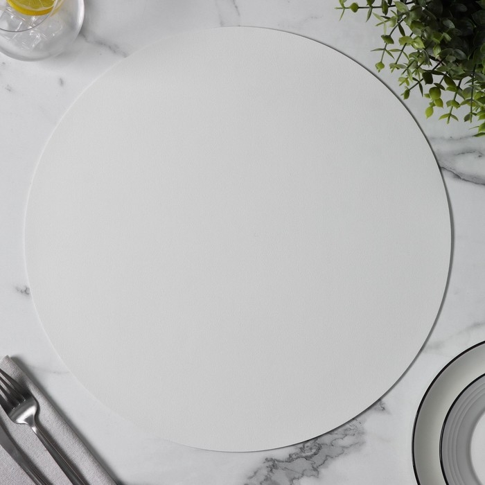 Салфетка сервировочная на стол &laquo;Тэм&raquo;, d=38 см, цвет белый
