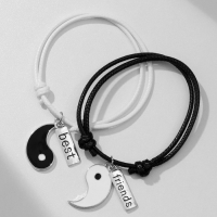 Браслеты &laquo;Неразлучники&raquo; инь-ян, дружба, цвет чёрно-белый