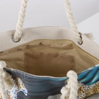 Сумка женская пляжная на молнии, цвет чёрный Сумка женская пляжная на молнии, цвет чёрный