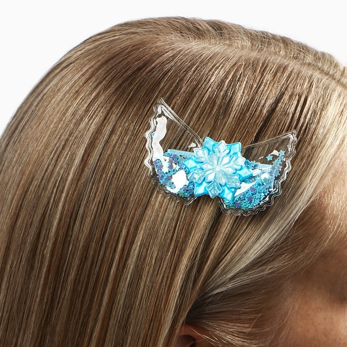 Заколка с шейкером новогодняя &laquo;Снежинка&raquo;, на Новый год, 6 х 45 см