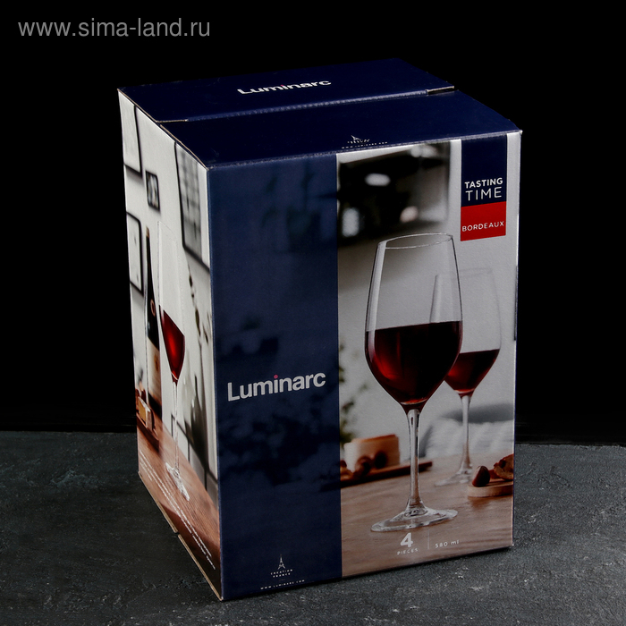 Набор стеклянных бокалов для вина &laquo;Время дегустаций. Бордо&raquo;, 580 мл, 4 шт