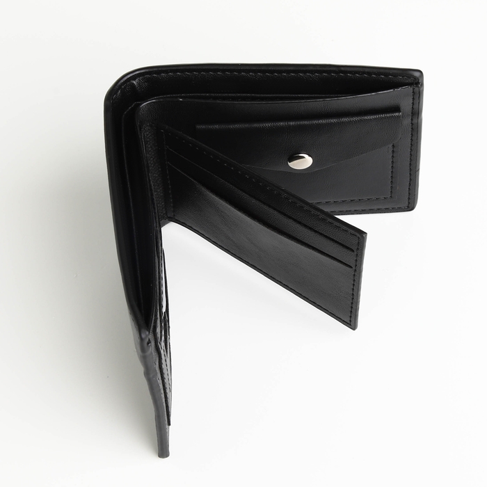 Портмоне мужское без застёжки, отдел для карт, монет, цвет чёрный Портмоне мужское без застёжки, отдел для карт, монет, цвет чёрный