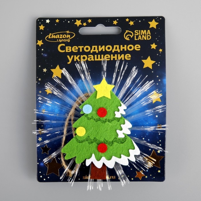 Световая подвеска «Ёлка» 10 см, батарейки LR44х3 (в комплекте), свечение мульти Световая подвеска «Ёлка» 10 см, батарейки LR44х3 (в комплекте), свечение мульти
