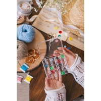 Органайзер для ниток, на 25 шпулек, 12,3 &times; 10 &times; 2,5 см, цвет прозрачный