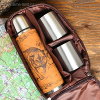 Набор &laquo;Волк&raquo;: термос 500 мл, кружка 200 мл, 2 шт., время сохранения тепла 24 ч