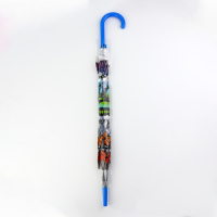 Зонт - трость полуавтоматический &laquo;Бабочки&raquo;, 8 спиц, R = 43/60 см, D = 120 см, рисунок МИКС