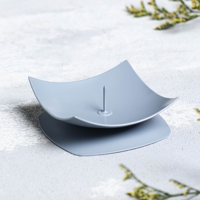 Подсвечник Подсвечник "Кварта" металл на 1 свечу, 7х2,7 см, серый