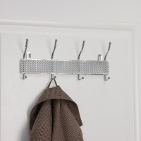 Вешалка настенная Доляна &laquo;Шах&raquo;, 4 двойных крючка, 33&times;13&times;6 см, цвет хром