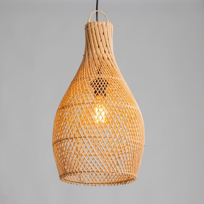 Светильник потолочный из ротанга "Айван" 1х120Вт, Е27, 30х30х52 см