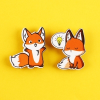 Значки деревянные &laquo;Это сумасшедшая идея&raquo;, 2 шт.