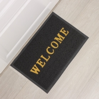 Коврик придверный Доляна Welcome, с окантовкой, 38&times;58 см, цвет серый