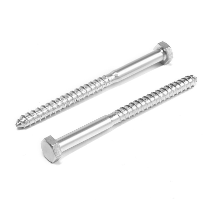 Шуруп-болт ТУНДРА, сантехнический, оцинкованный, DIN 571, М12х160 мм, 4,8 - 5 кг