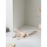 Фигура &laquo;Варан&raquo;, полистоун, 14 см, цвет бело-золотой