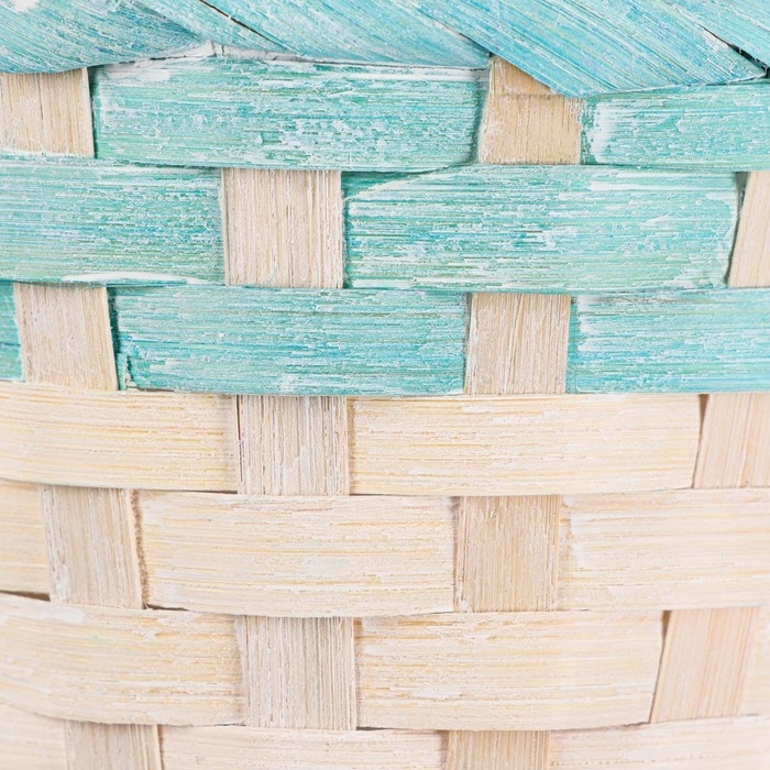 Корзина плетеная 13х9,5/28 см, бирюзовый, бамбук